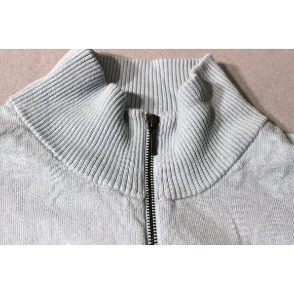WoolOvers XXL Light Blue Full Zip Sweater 90% Cotton 10% Cashmere Soft Knit - Picture 4 of 9